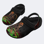 Unisex More Brains Print - Fur Lined Slippers/Sandals