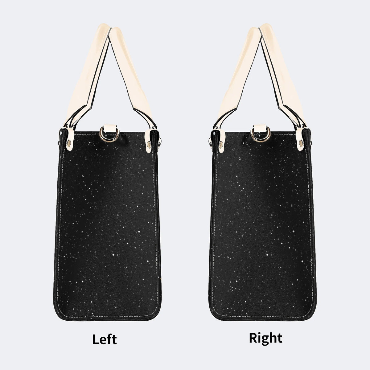 Starry Night Floral Moth Print - Leather Handbag