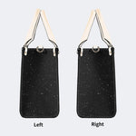 Starry Night Floral Moth Print - Leather Handbag