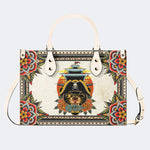 Vintage Black Panther On The Boat - Leather Handbag