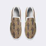 Unisex Retro Coffee Colored Zombie Ghost Print - Slip On Shoes