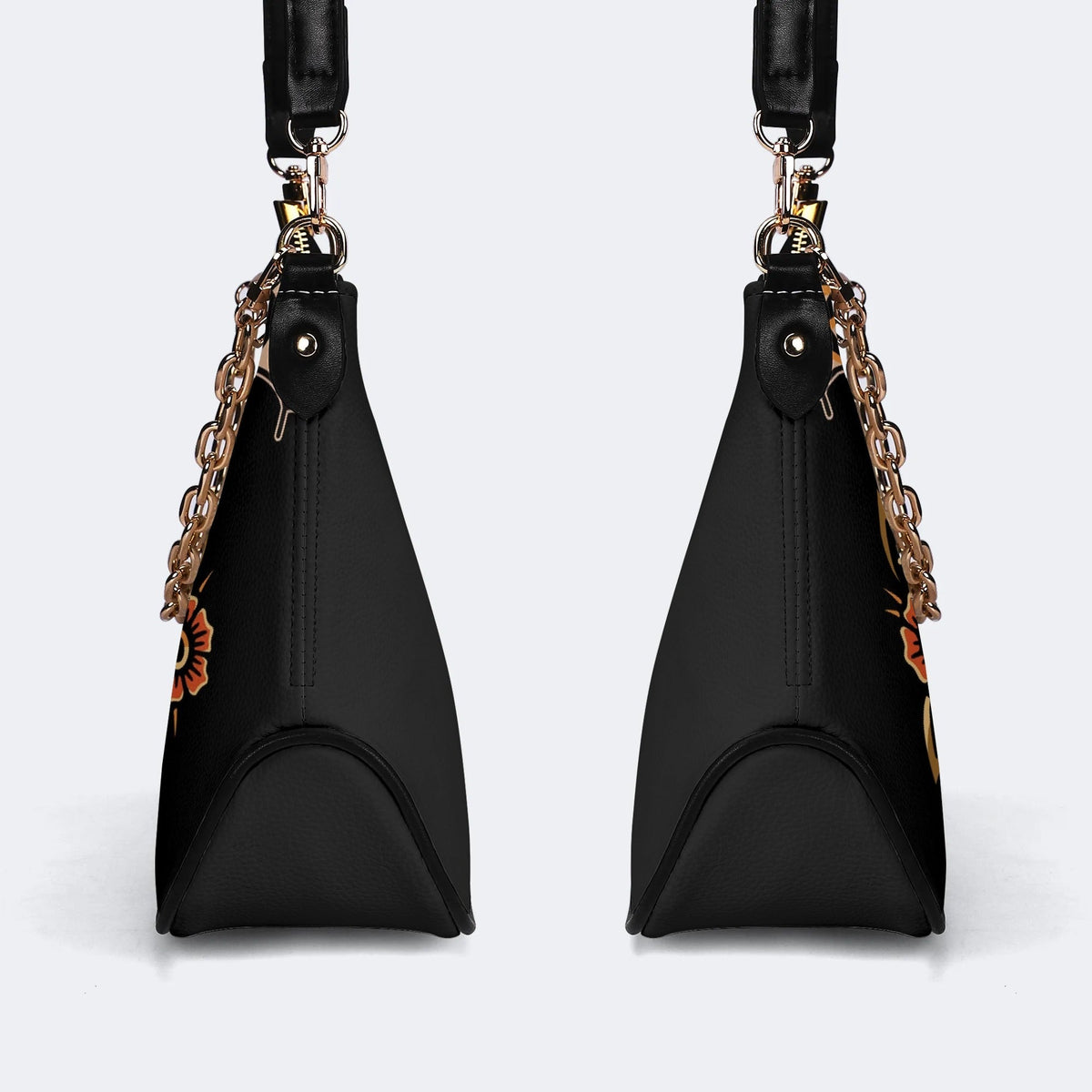 Old School Tiger & Snake Print - Leather Crossbody Bag