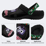 Horror Movie Vintage Graphic Print - Fur Lined Slippers/Sandals