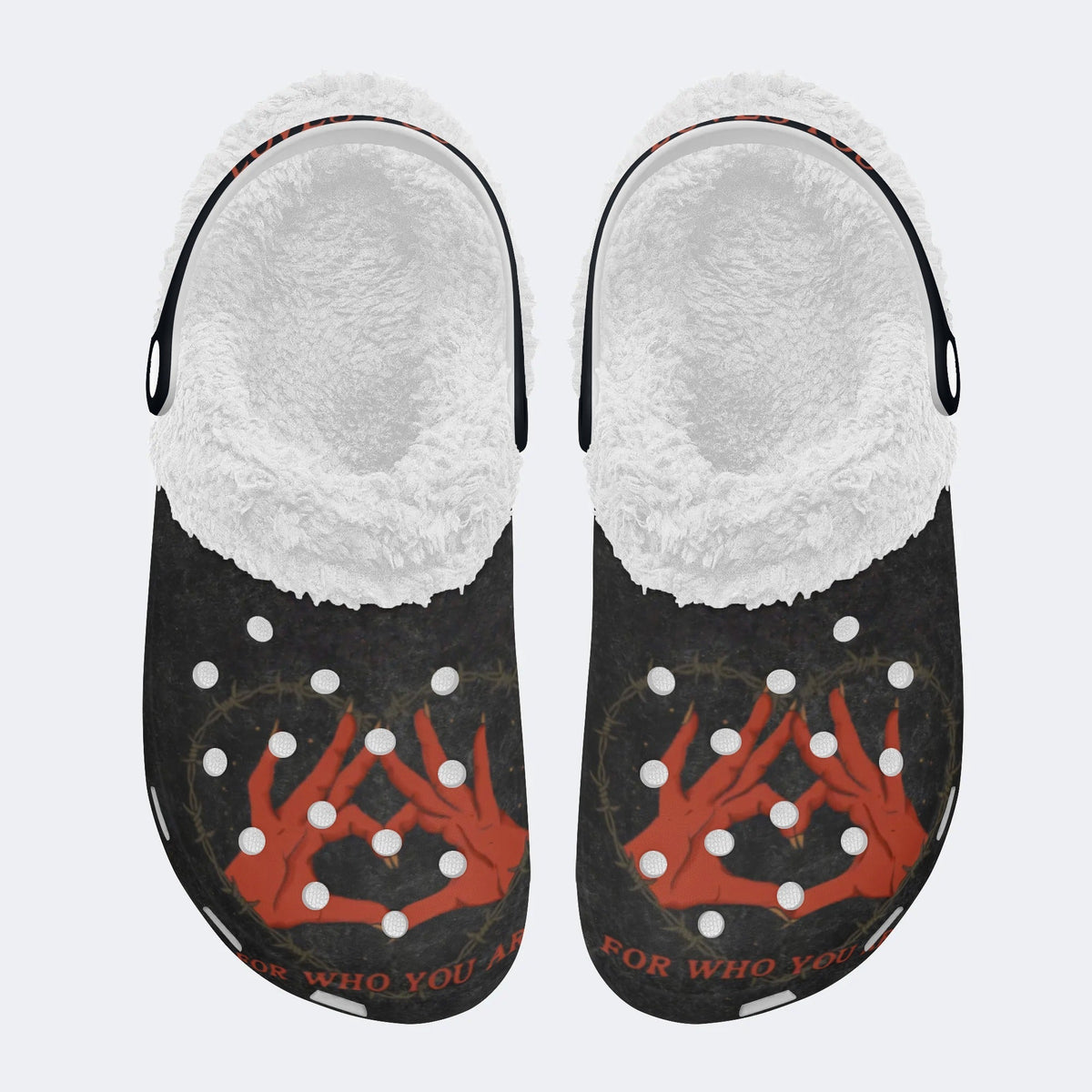 Vintage Heart Art - Fur Lined Slippers