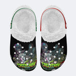 Horror Movie Vintage Print - Fur Lined Slippers/Sandals