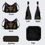 Sword And Moth Print - Leather Crossbody Bag