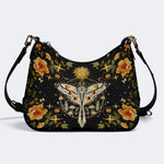 Sun And Moth Print - Leather Crossbody Bag