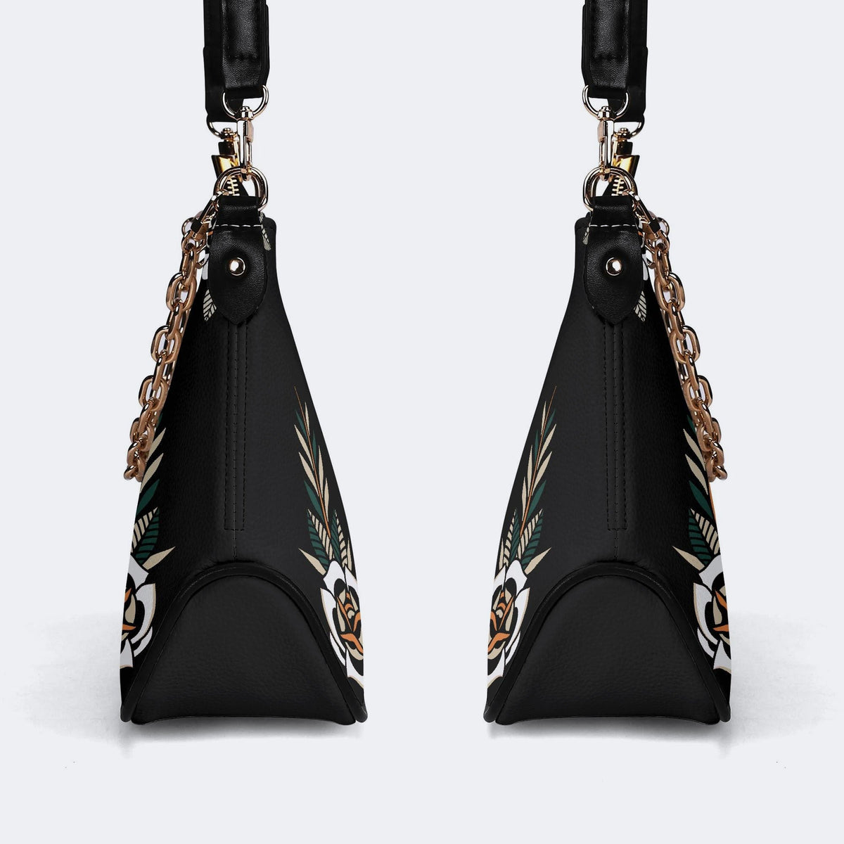 Classic Death Moth Print - Leather Crossbody Bag