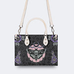 Death Moth Vintage Print - Leather Handbag