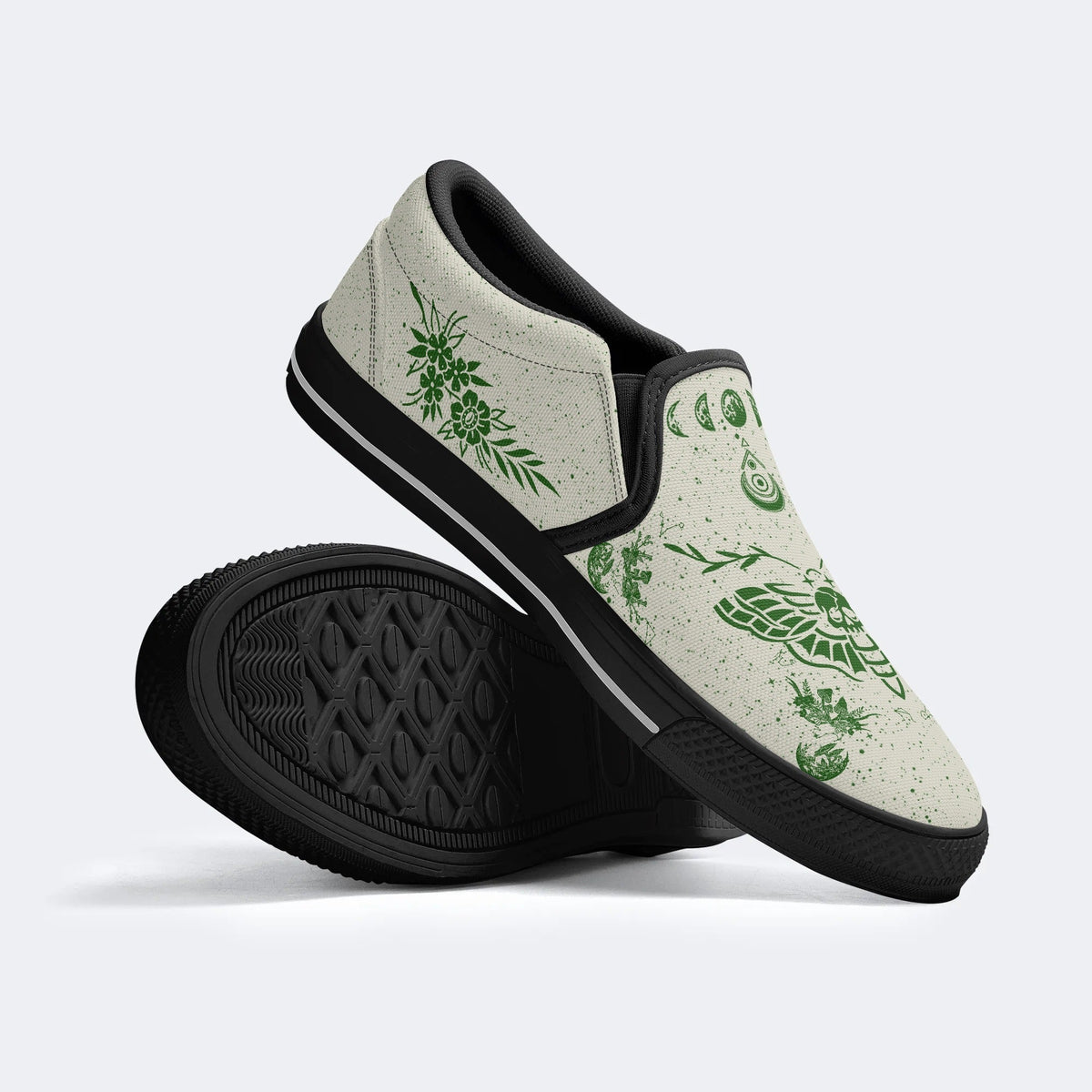 Classic Death Moth Vintage Print - Slip On Shoes