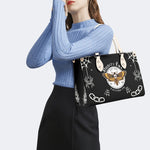 Classic Death Moth Print - Leather Handbag