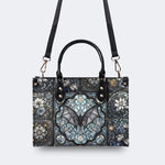 Gothic Bat Print - Leather Handbag