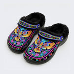 Phantom Night Eagle Print Fleece-Lined Clogs