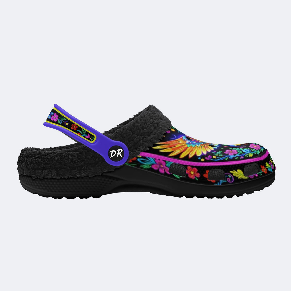 Phantom Night Eagle Print Fleece-Lined Clogs