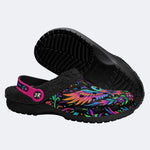 Colorful-Winged Eagle Print Fleece-Lined Clogs