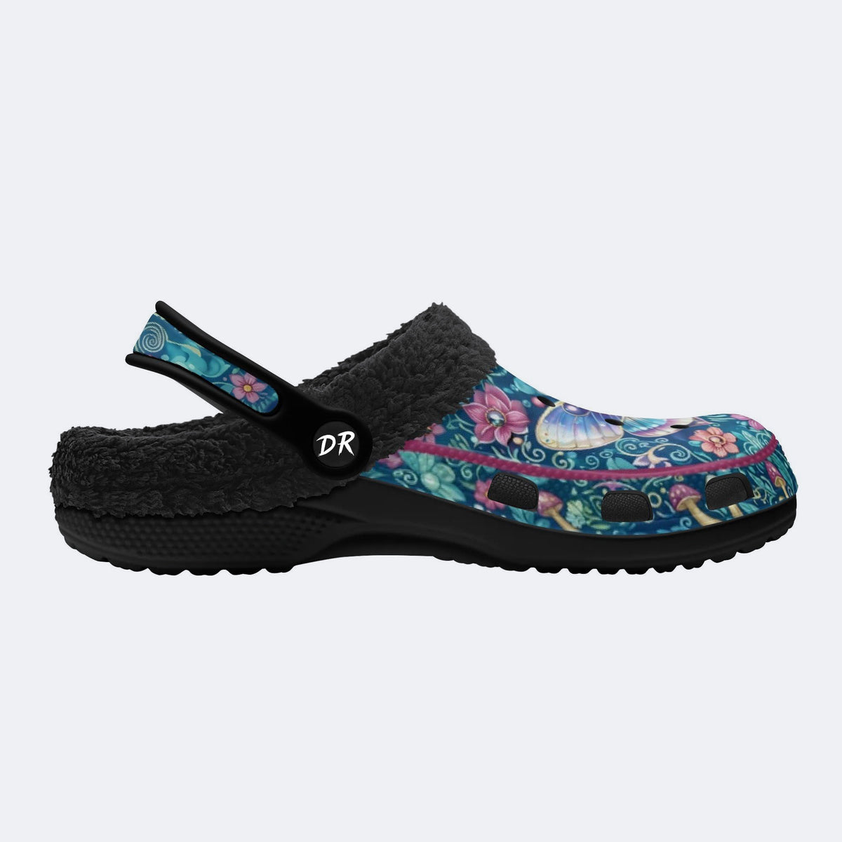 Butterfly Dance in the Phantom Forest Print Fleece-Lined Clogs
