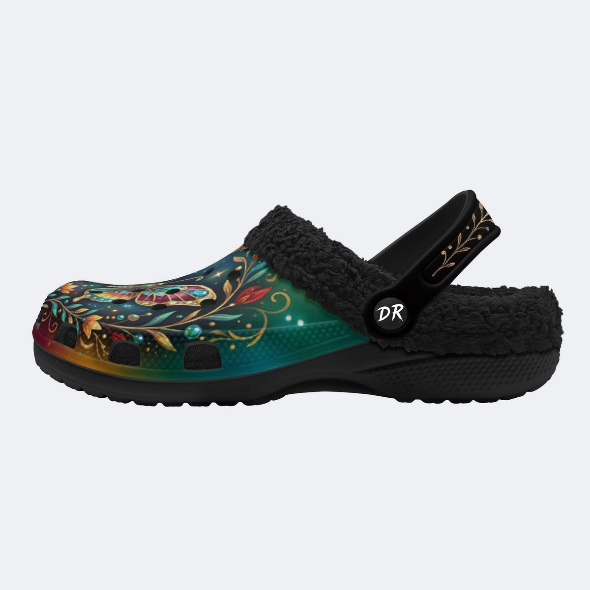 Brilliant Butterfly on Vines Print Clogs