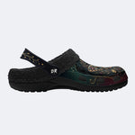 Jewel Moth Vintage Wreath Print Clogs