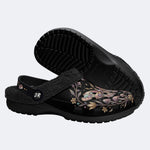 Jewel Moth Mushroom Wreath Print Fleece-Lined Clogs