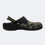 Vintage Mushroom Forest Moth Print Clogs