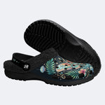 Underwater Fluorescent Moth Shell Wreath Print Fleece-Lined Clogs