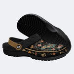 Vintage Moth Rose Print Clogs