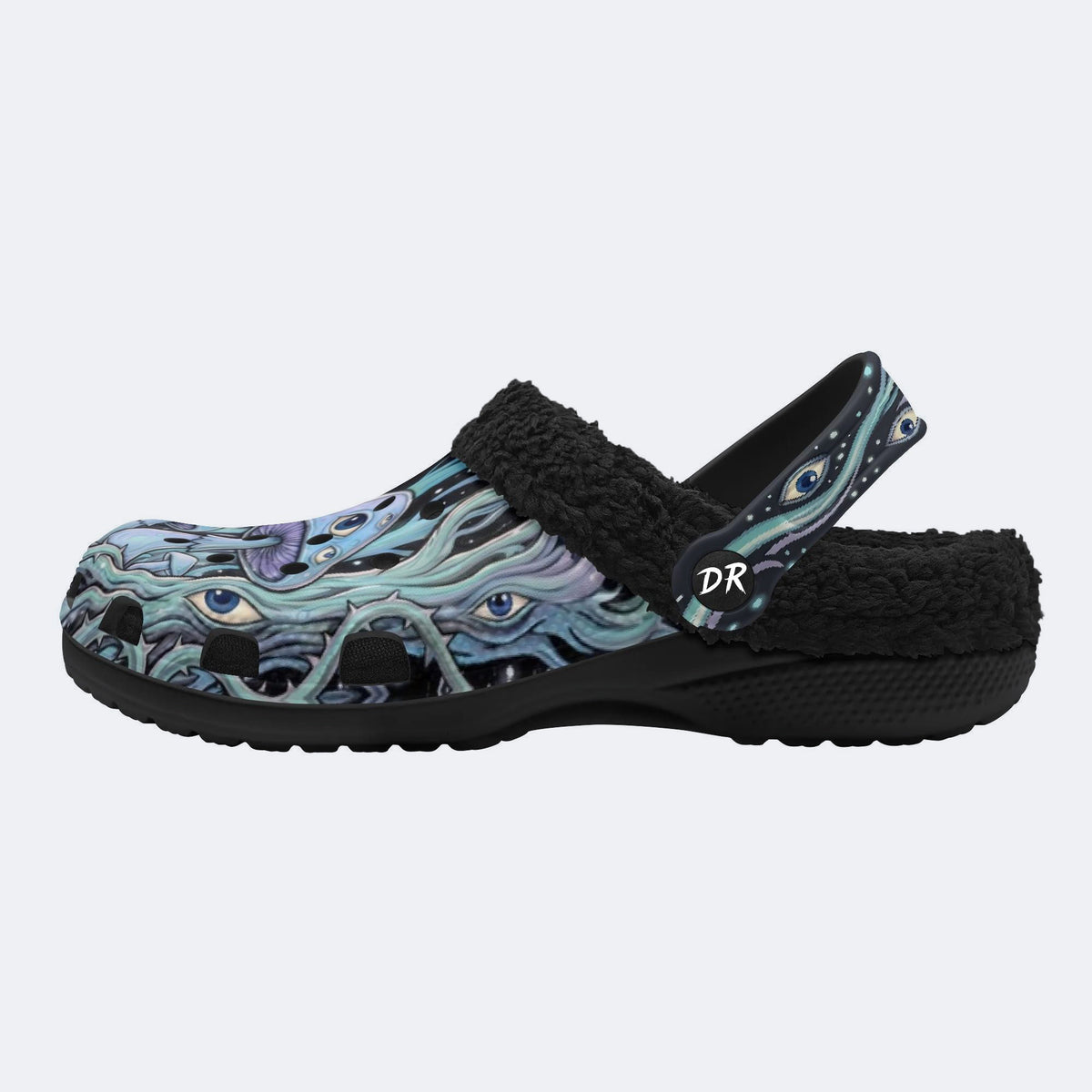Psychedelic Forest Glowing Mushroom Print Clogs