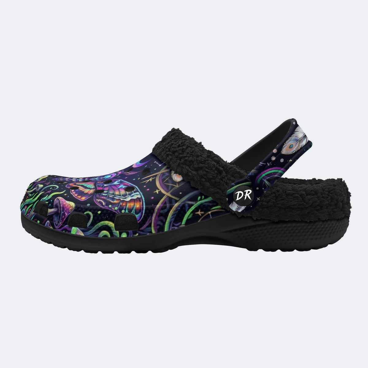 Mushroom Forest Death Moth Print Clogs