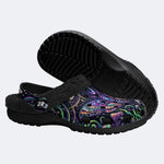 Mushroom Forest Death Moth Print Clogs