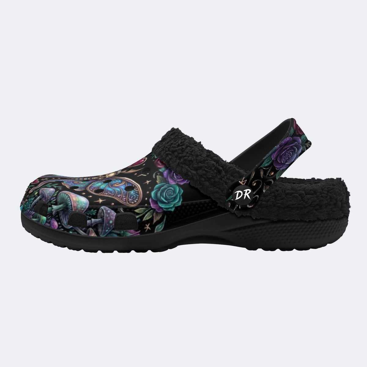 Mystery Moth Print Clogs