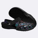 Mystery Moth Print Clogs