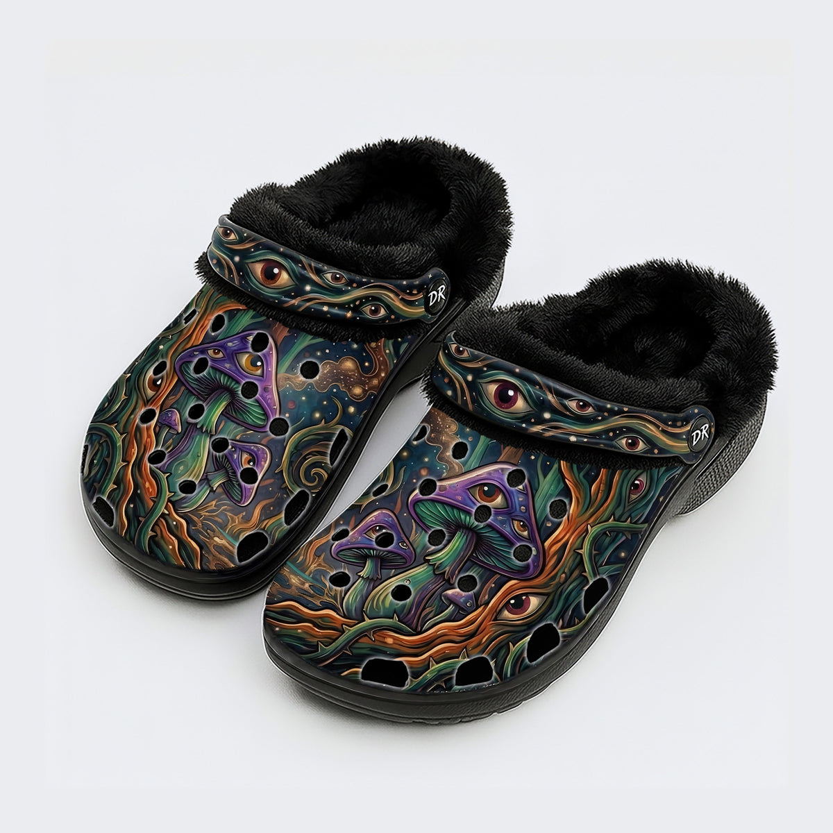 Psychedelic Mushroom Forest Print Clogs
