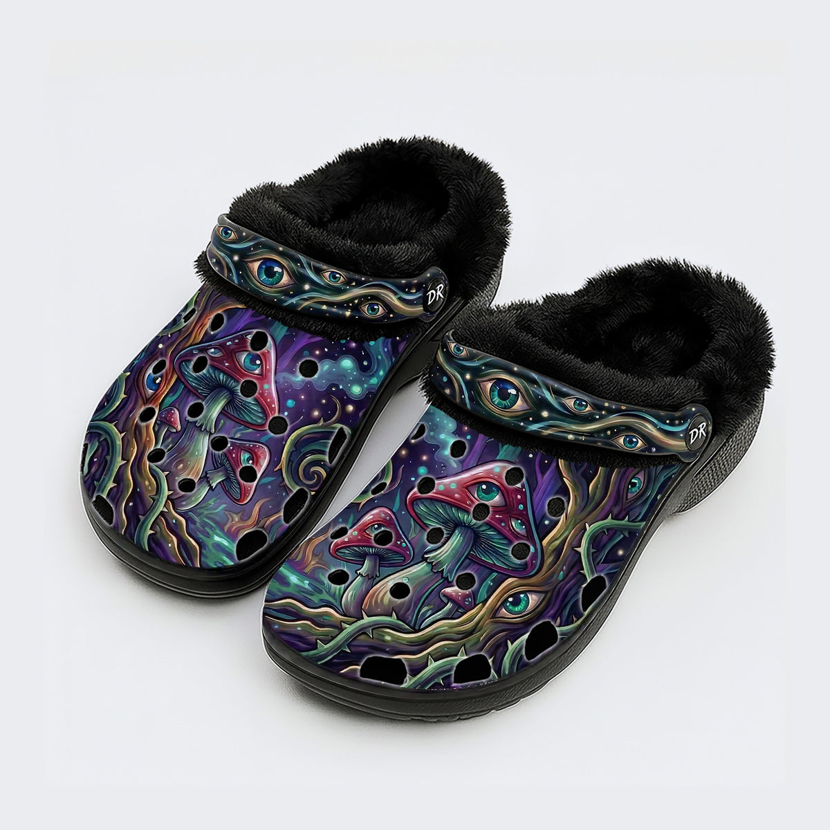 Psychedelic Mushroom Forest Print Clogs
