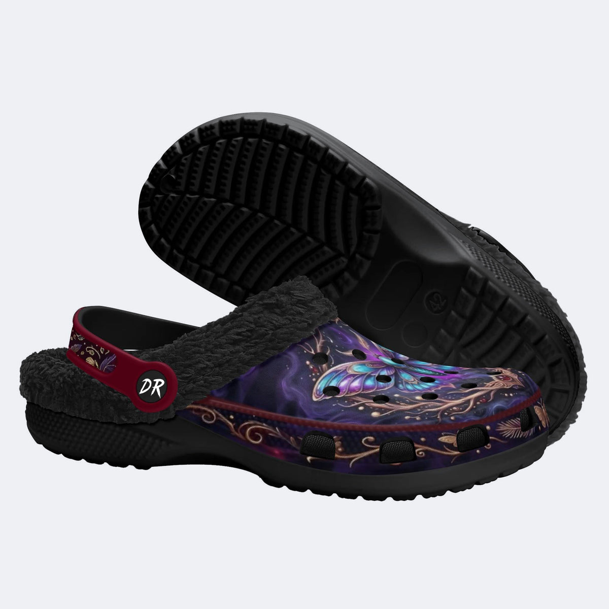 Abyssal Forest Moth Print Clogs