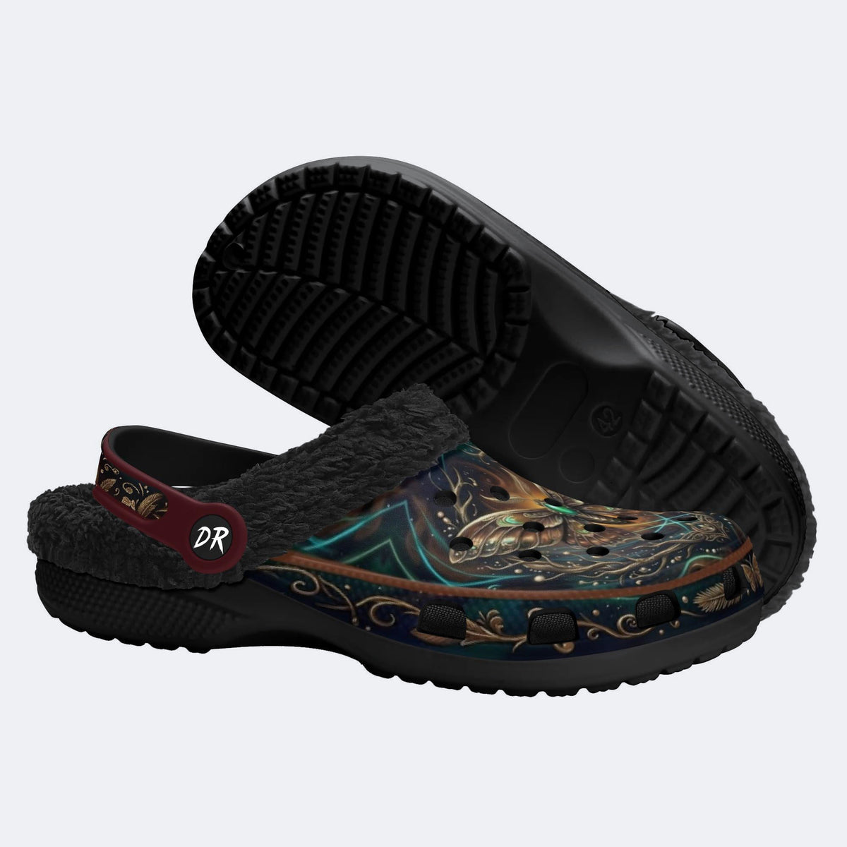 Abyssal Forest Moth Print Clogs