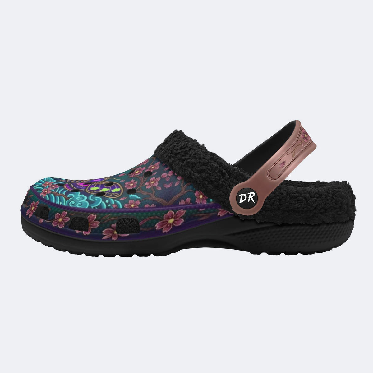 Cherry Blossom Moth Print Clogs
