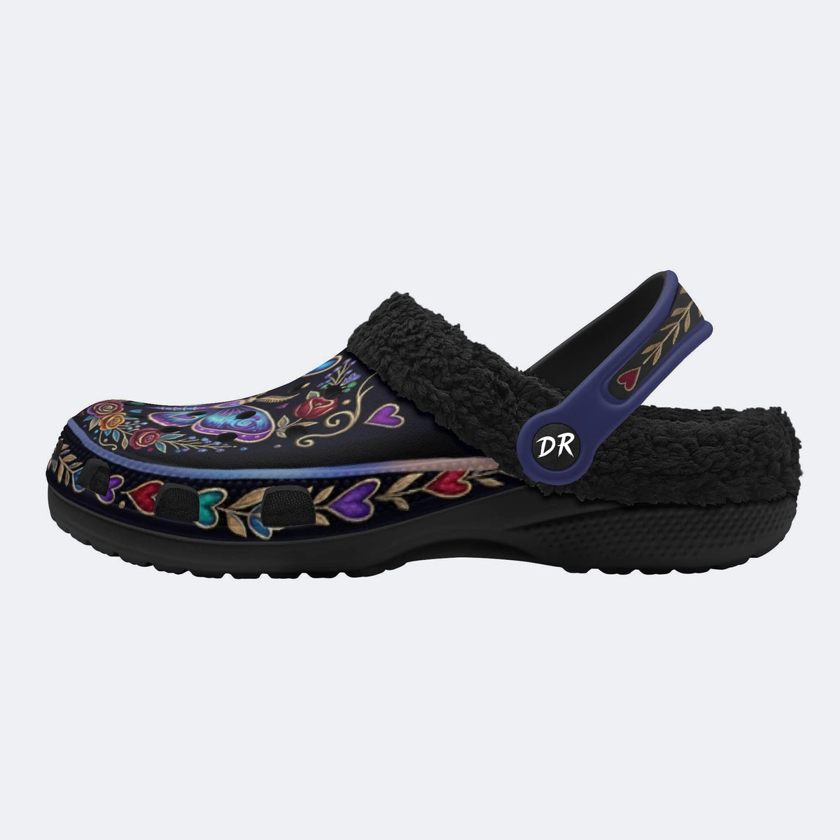 Vintage Moth Rose Print Clogs