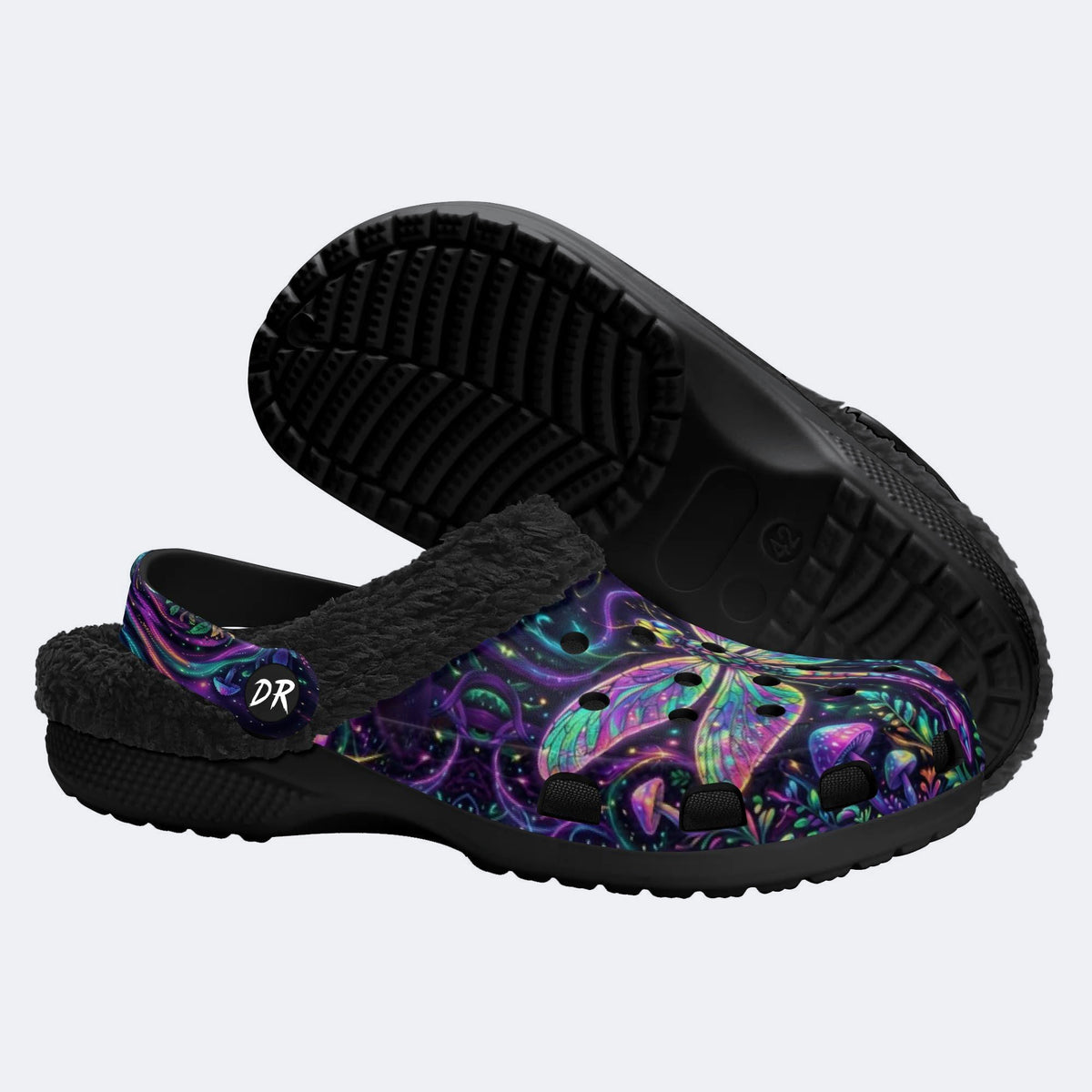 Psychedelic Dragonfly Print Clogs