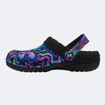 Psychedelic dragonfly Print Fleece-Lined Clogs