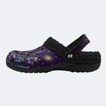 Mystic Black Cat Tropical Hibiscus Print Clogs
