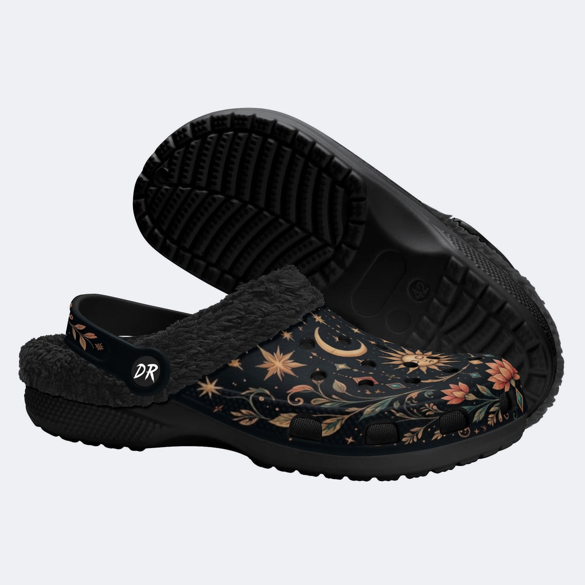 Celestial Floral Print Clogs
