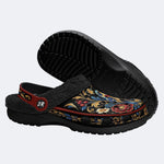 Ornate Bird Motif Decorative Print Clogs