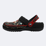 Ornate Jellyfish Print Fleece-Lined Clogs
