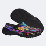 Phantom Night Eagle Print Fleece-Lined Clogs