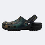 Jewel Moth Vintage Wreath Print Clogs
