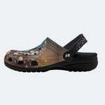 Jewel Butterfly Vintage Wreath Print Fleece-Lined Clogs