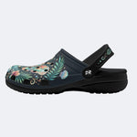 Underwater Fluorescent Moth Shell Wreath Print Fleece-Lined Clogs