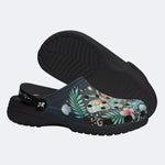 Underwater Fluorescent Moth Shell Wreath Print Fleece-Lined Clogs