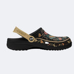 Vintage Moth Rose Print Clogs