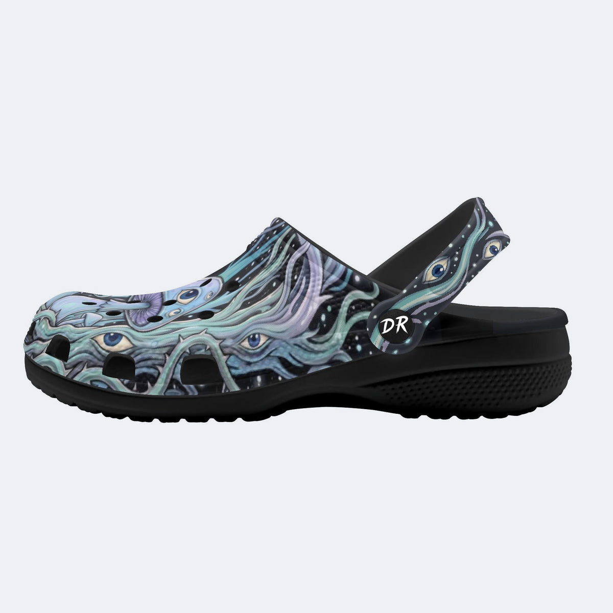Psychedelic Forest Glowing Mushroom Print Clogs